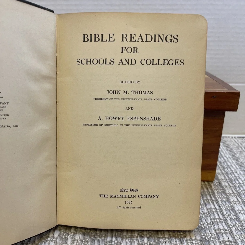 Bible‎ Readings Thomas and Espenshade 1925 1st edition VGC